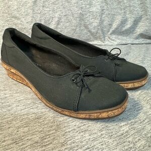 GRASSHOPPER Cork Wedge Women's Black Slip-On Shoes, Size‎ 7.5, VGUC
